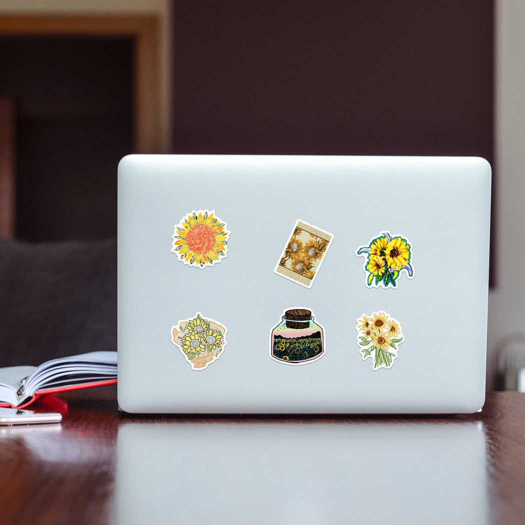 Lunira - Sunflower Doodle 50-Piece Sticker Pack