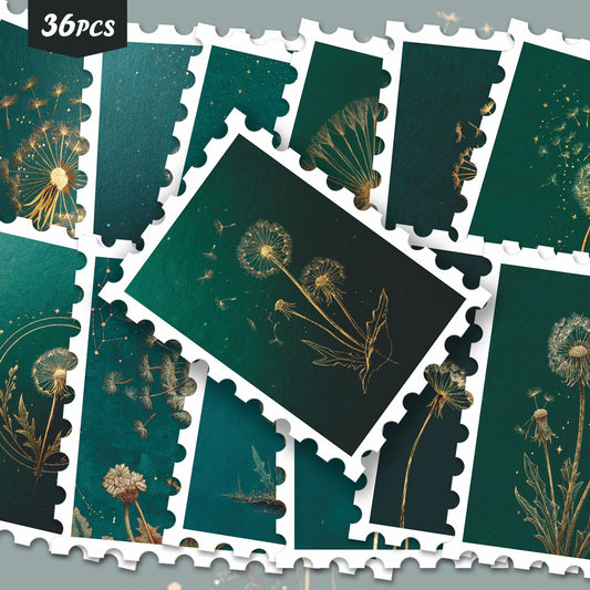 Lunira - Dandelion Postage Stamp 36-Piece Sticker Pack