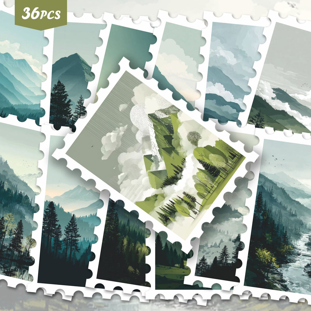 Lunira - Landscape Ink-Wash 36-Piece Sticker Pack