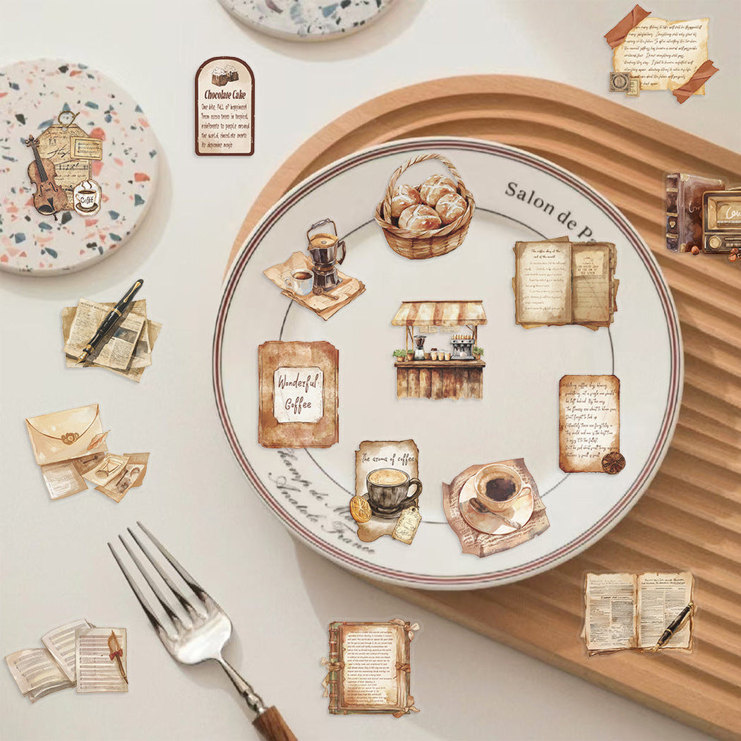 Lunira - Coffee Vintage Clear 50-Piece Sticker Pack