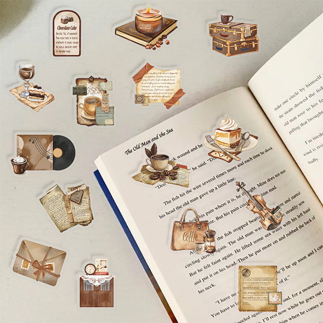 Lunira - Coffee Vintage Clear 50-Piece Sticker Pack