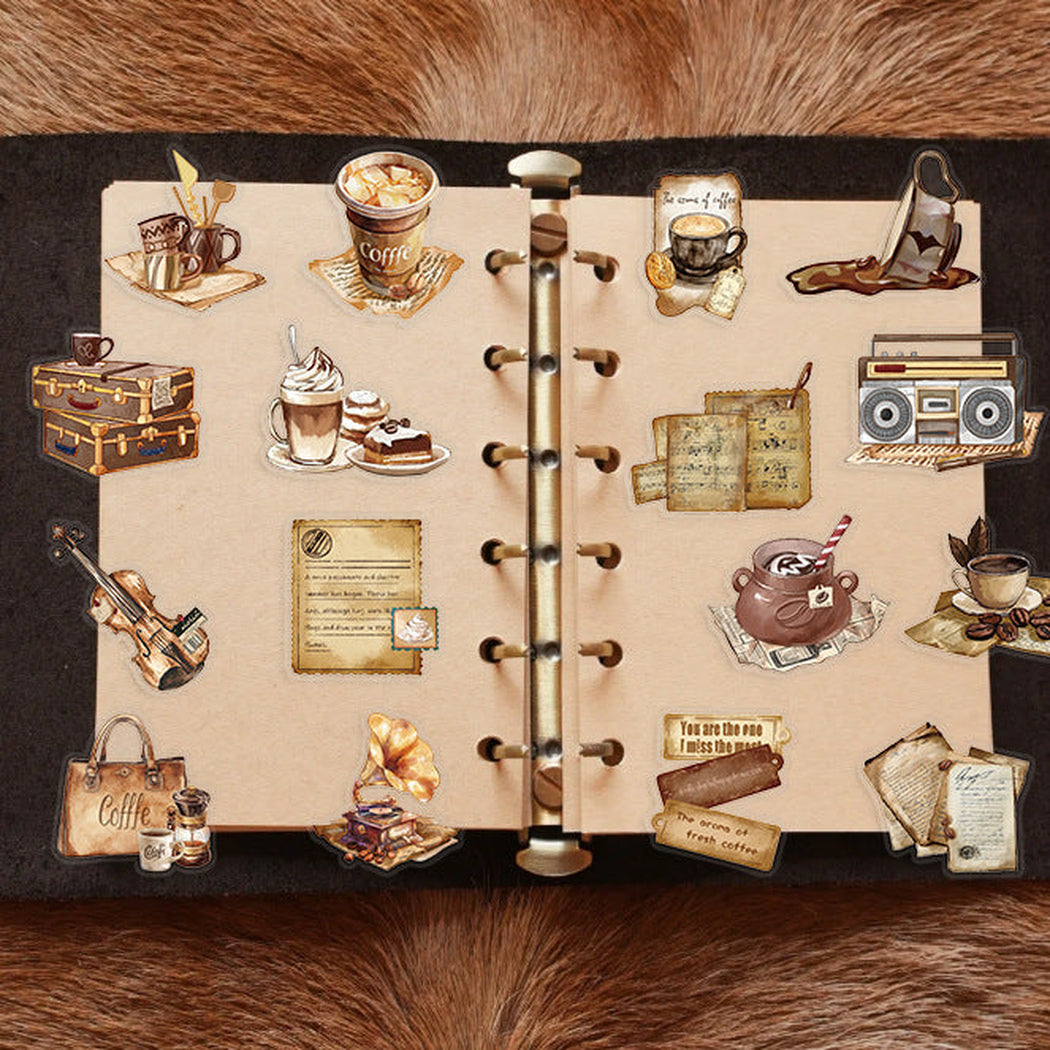 Lunira - Coffee Vintage Clear 50-Piece Sticker Pack