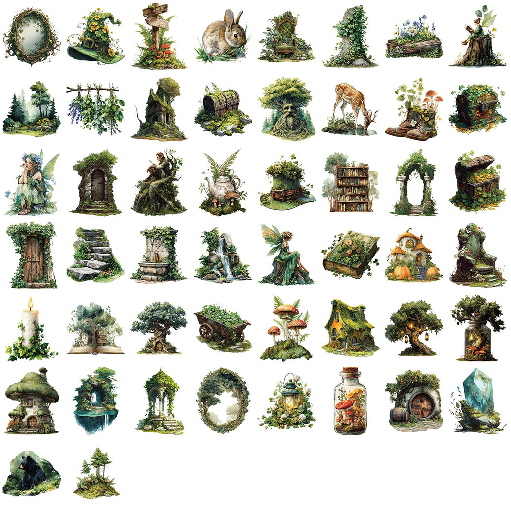 Lunira - Green Cartoon 50-Piece Sticker Pack