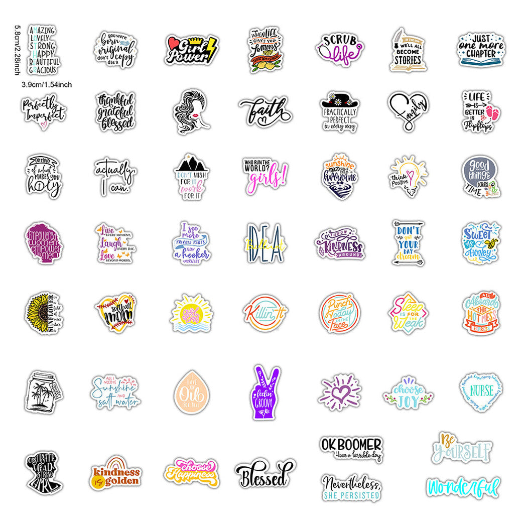 Lunira - Motivational Quote 50-Piece Sticker Pack