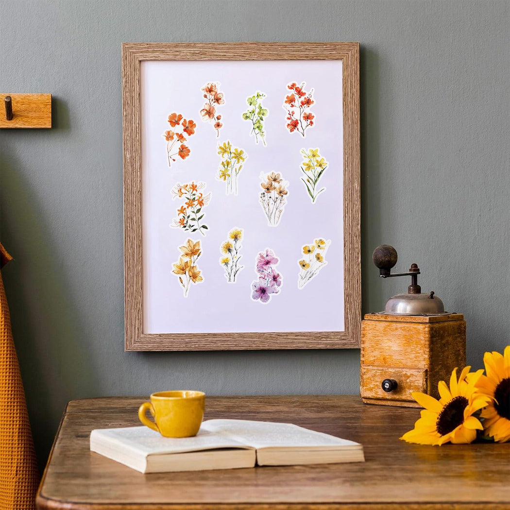 Lunira - Floral Ink-Wash 50-Piece Sticker Pack