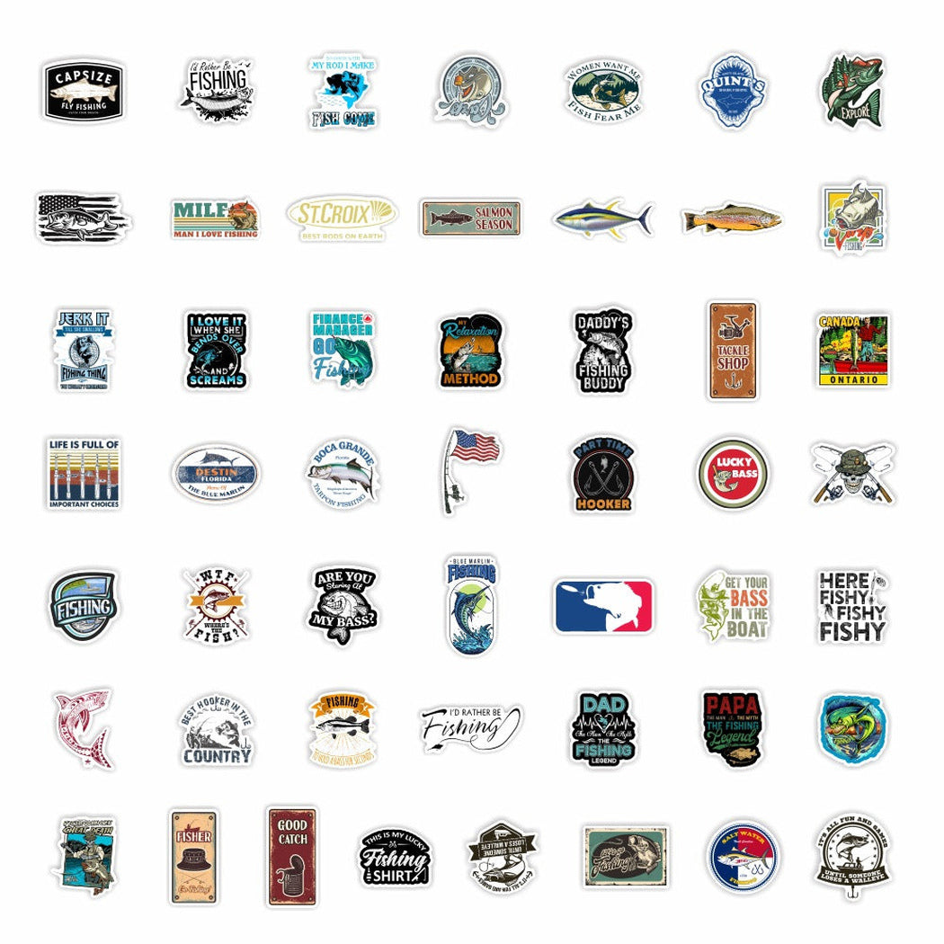 Lunira - Fishing Doodle 100-Piece Sticker Pack