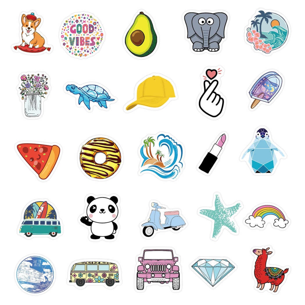 Lunira - Summer Cartoon 50-Piece Sticker Pack