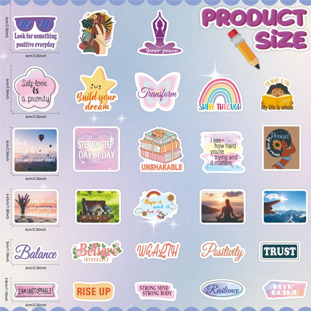 Lunira - Motivational Journaling 50-Piece Sticker Pack