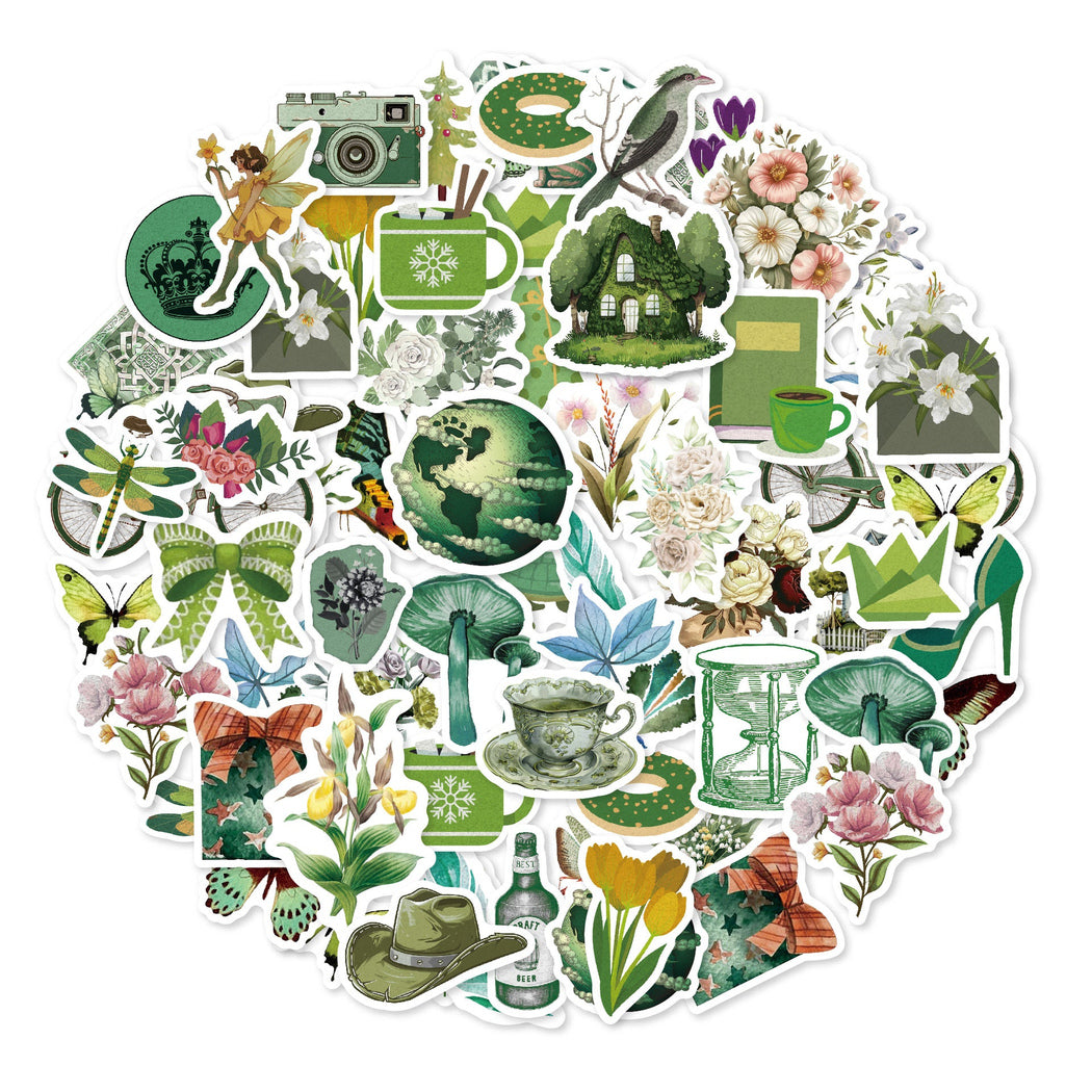 Lunira - Green Vintage 50-Piece Sticker Pack