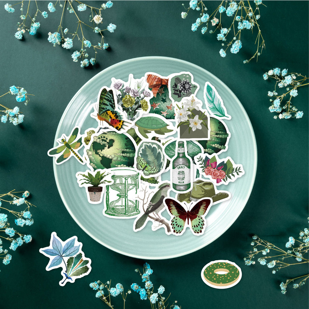 Lunira - Green Vintage 50-Piece Sticker Pack
