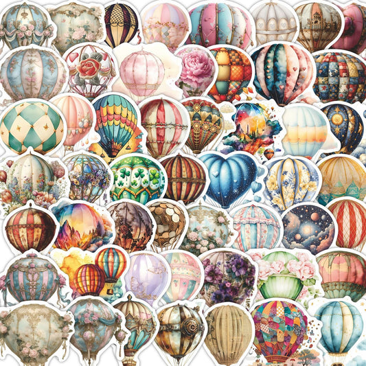 Lunira - Hot Air Balloon Floral 52-Piece Sticker Pack