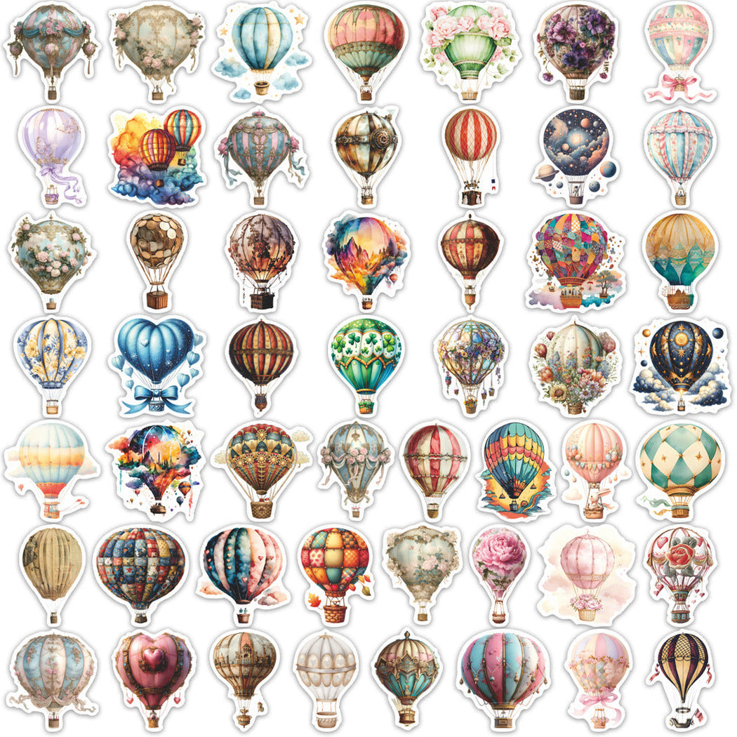 Lunira - Hot Air Balloon Floral 52-Piece Sticker Pack