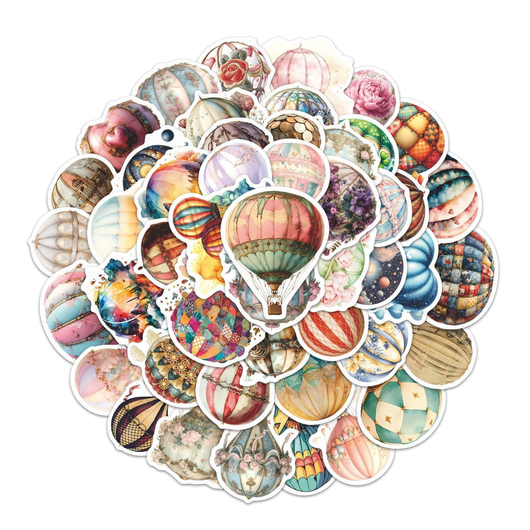 Lunira - Hot Air Balloon Floral 52-Piece Sticker Pack