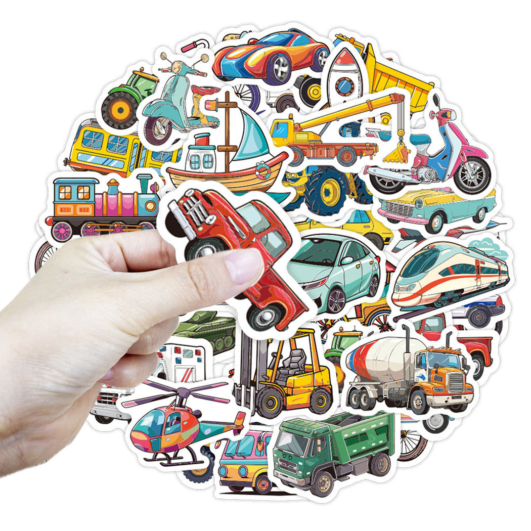 Lunira - Construction Vehicle Cartoon 50-Piece Sticker Pack