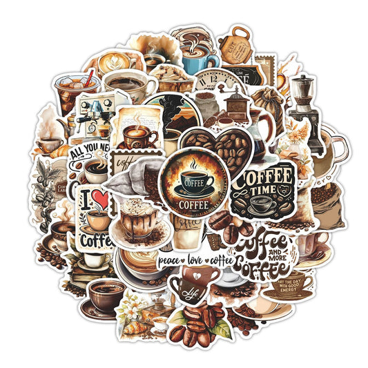 Lunira - Coffee Vintage 50-Piece Sticker Pack