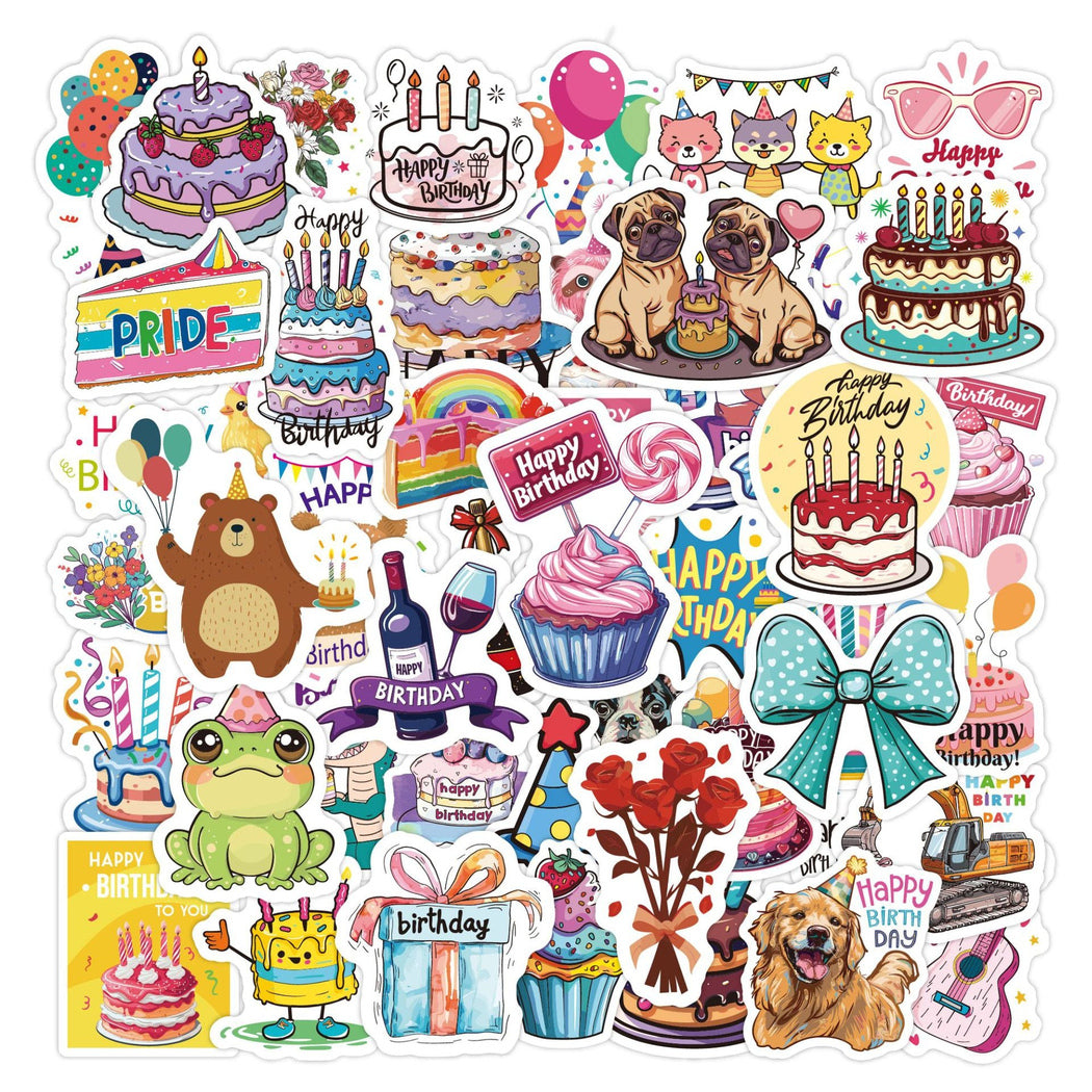 Lunira - Birthday Cartoon 50-Piece Sticker Pack