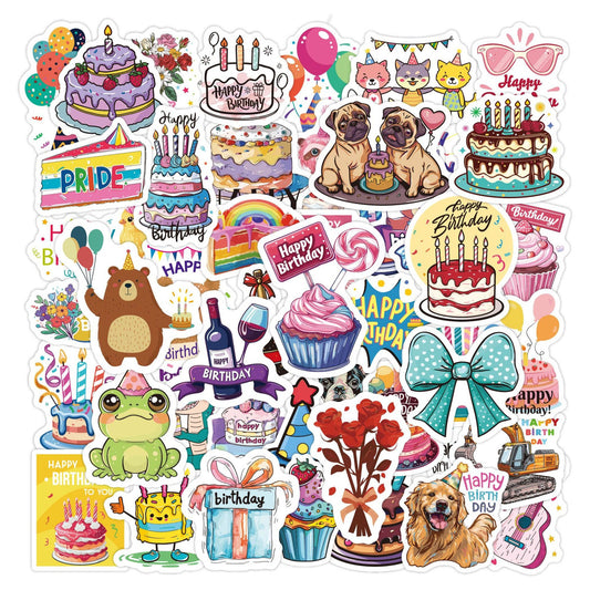 Lunira - Birthday Cartoon 50-Piece Sticker Pack