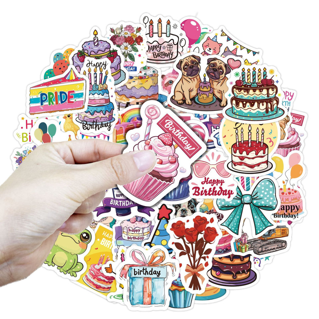 Lunira - Birthday Cartoon 50-Piece Sticker Pack