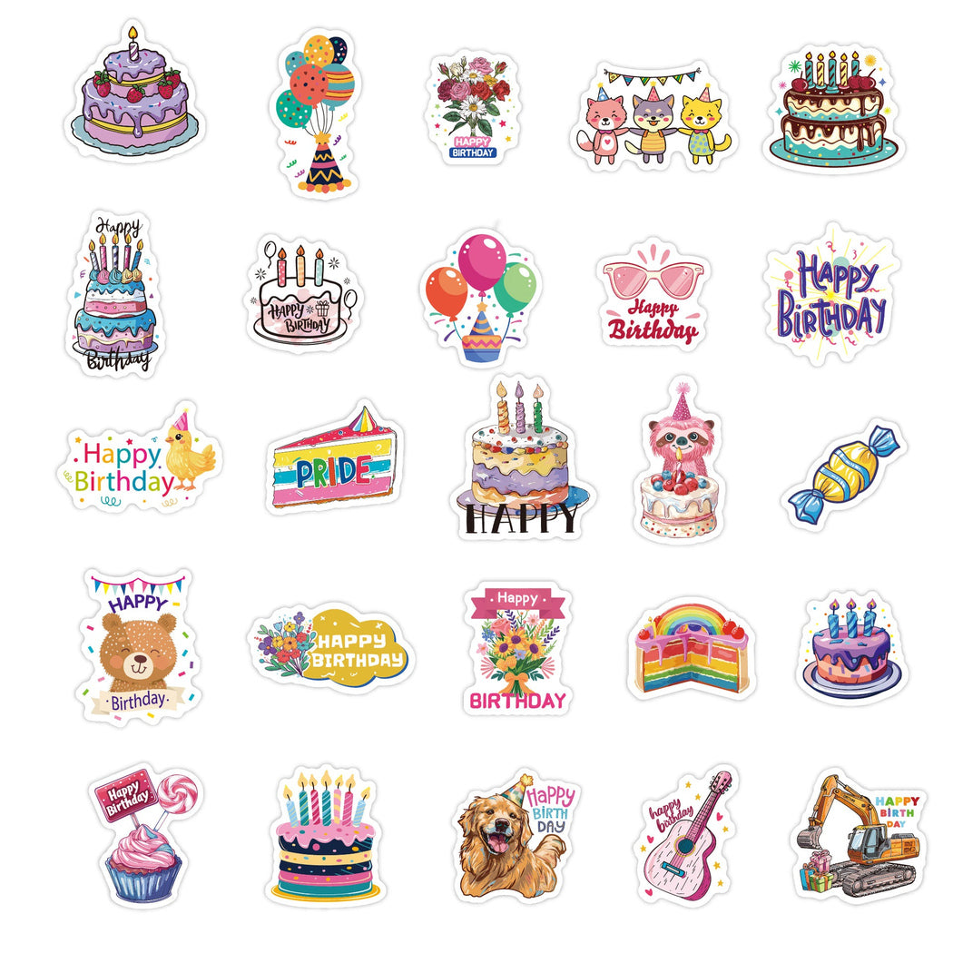 Lunira - Birthday Cartoon 50-Piece Sticker Pack