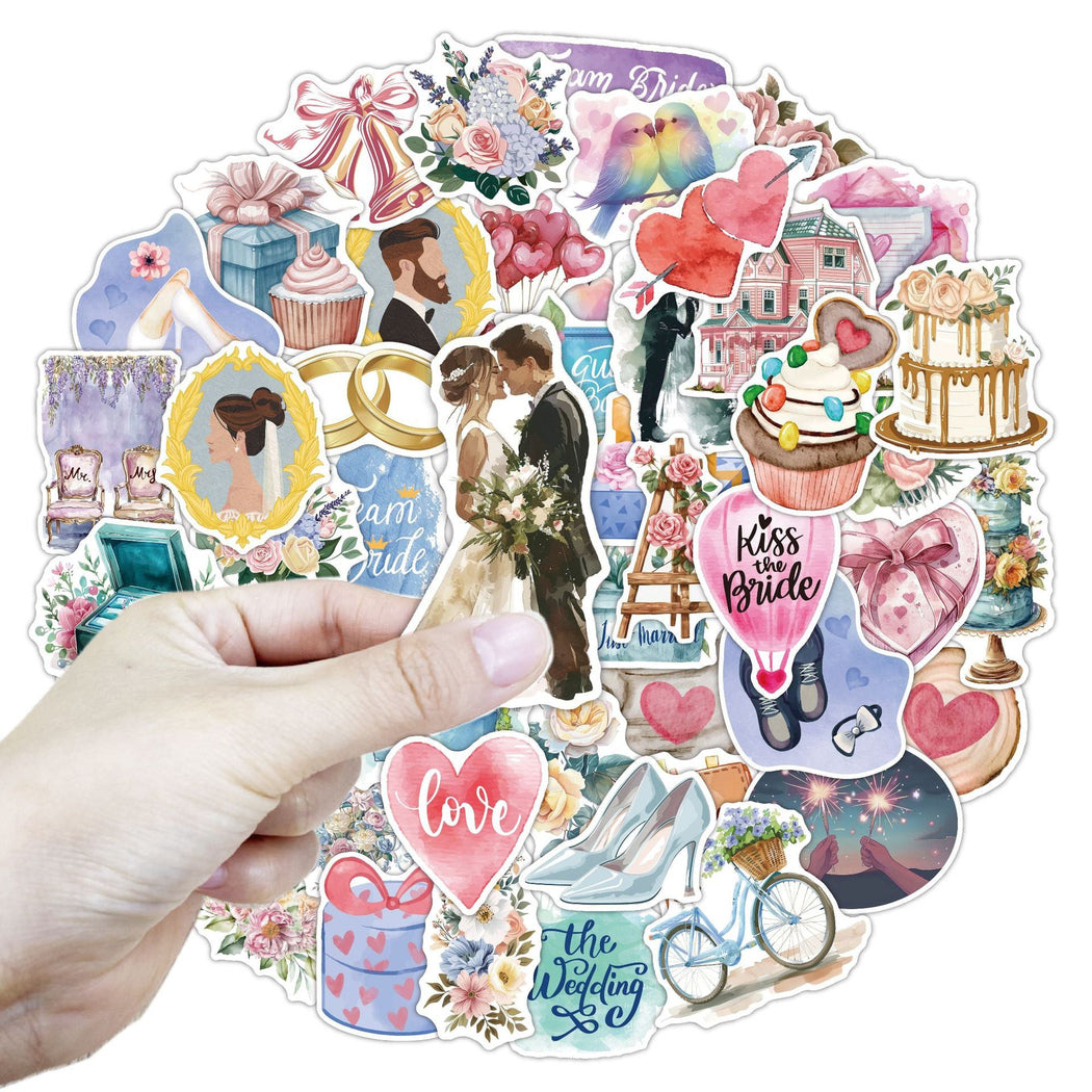 Lunira - Wedding Watercolor 50-Piece Sticker Pack