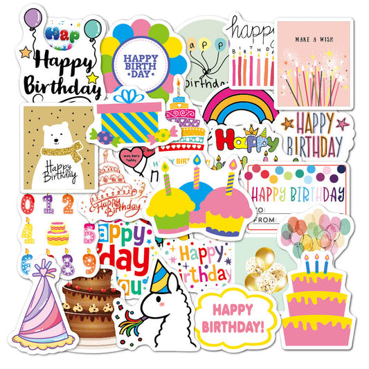 Lunira - Birthday Cartoon 27-Piece Sticker Pack