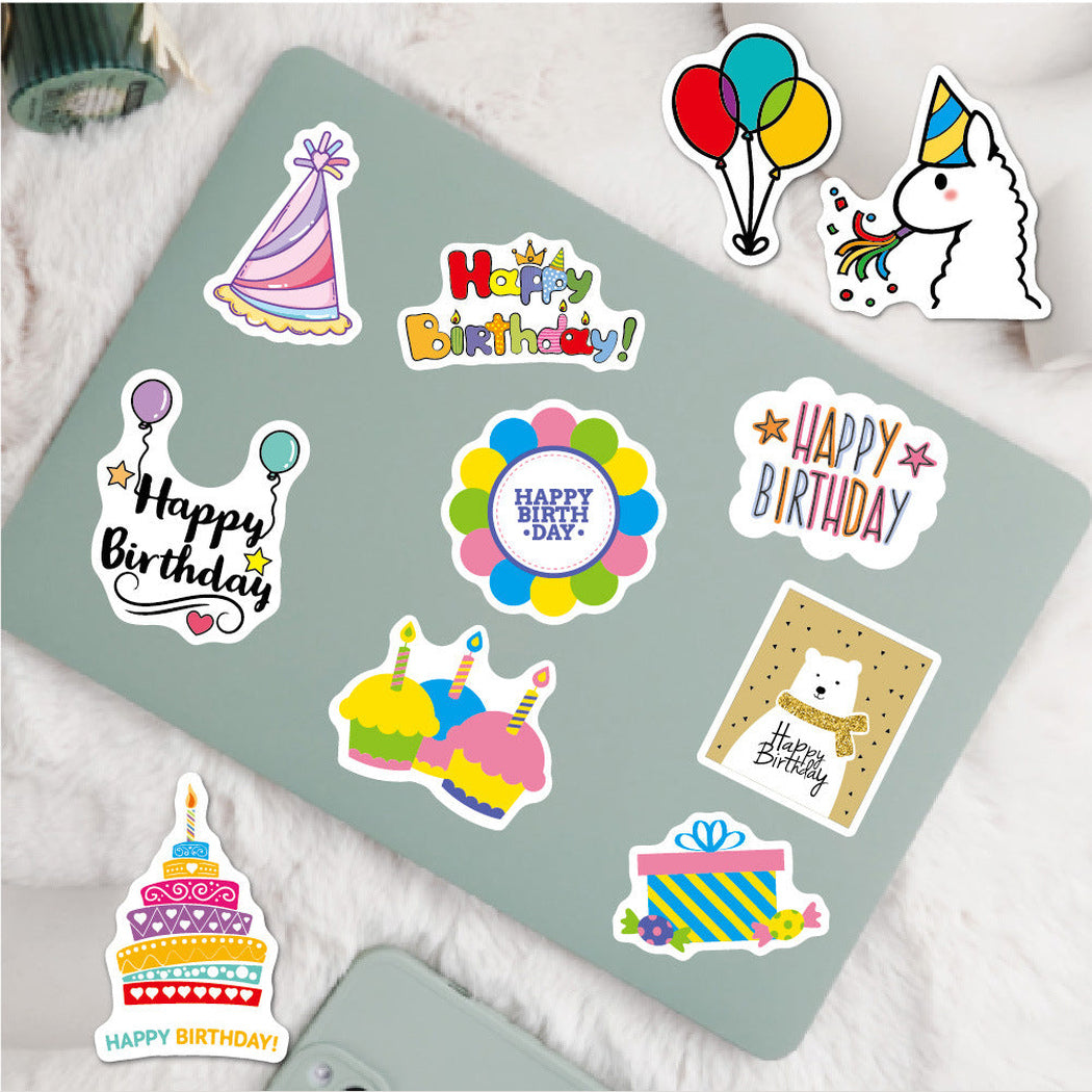 Lunira - Birthday Cartoon 27-Piece Sticker Pack