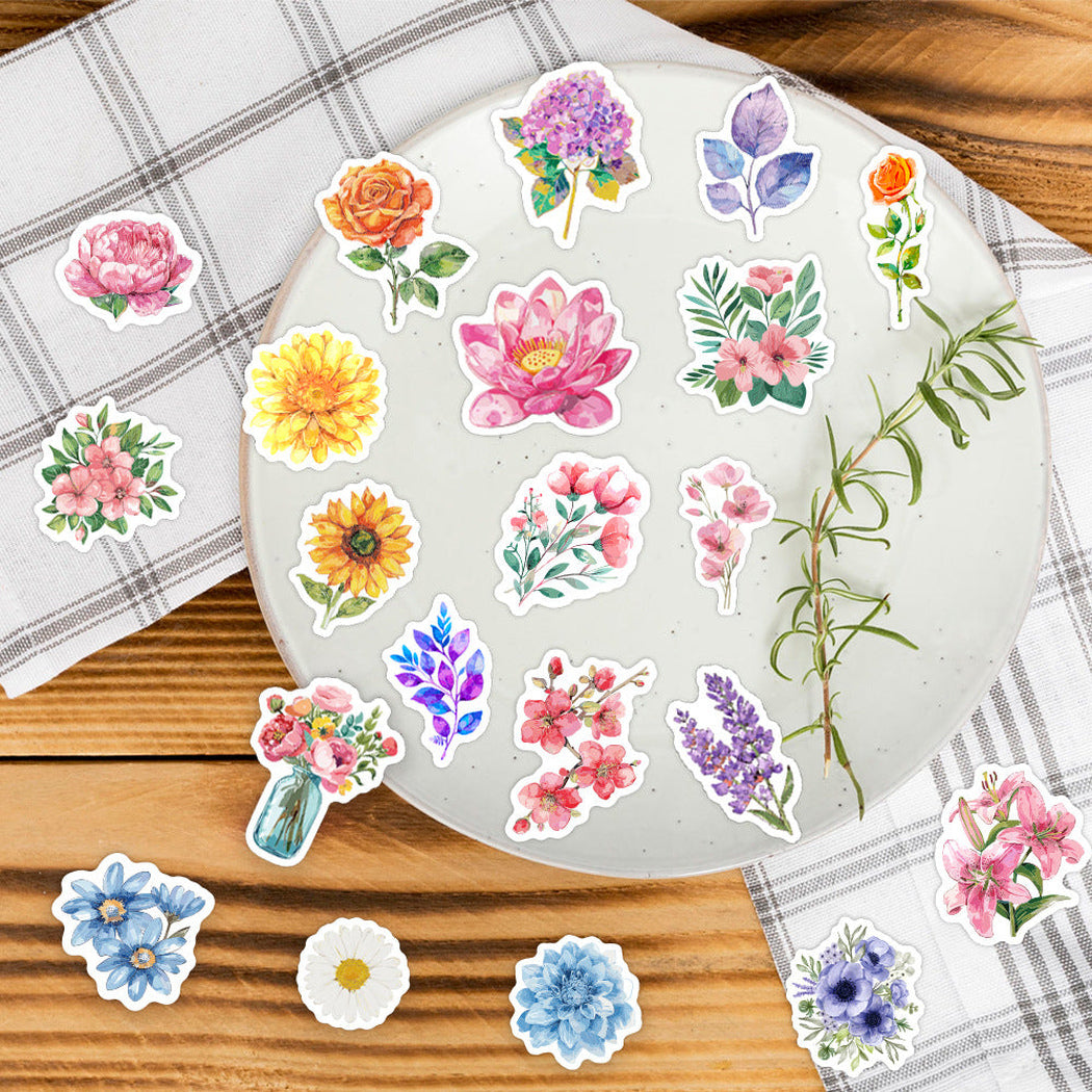 Lunira - Floral Watercolor 50-Piece Sticker Pack