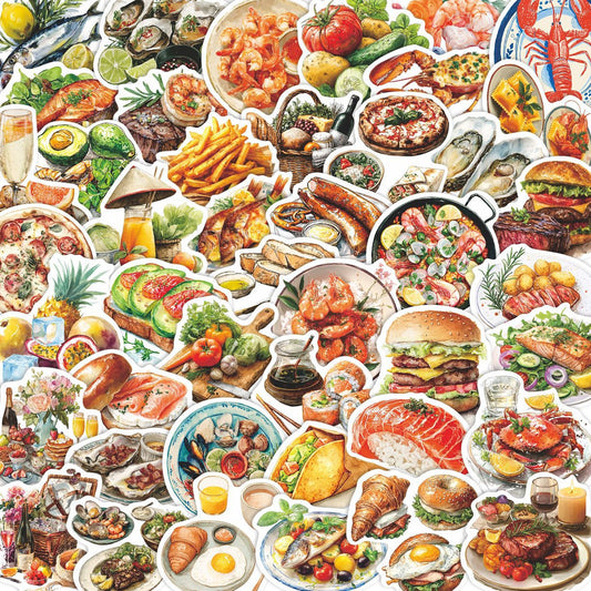 Lunira - Food Cartoon 51-Piece Sticker Pack