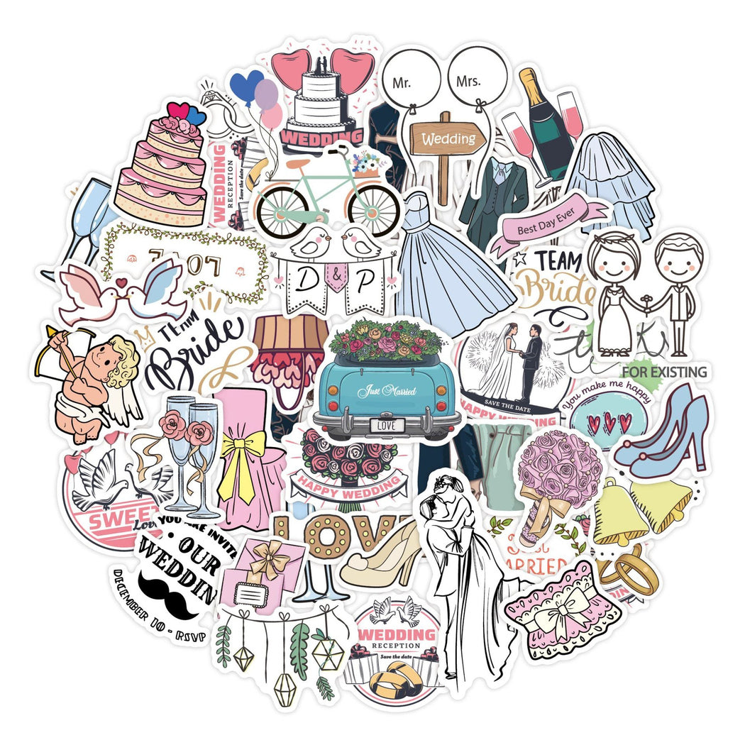 Lunira - Wedding Cartoon 50-Piece Sticker Pack