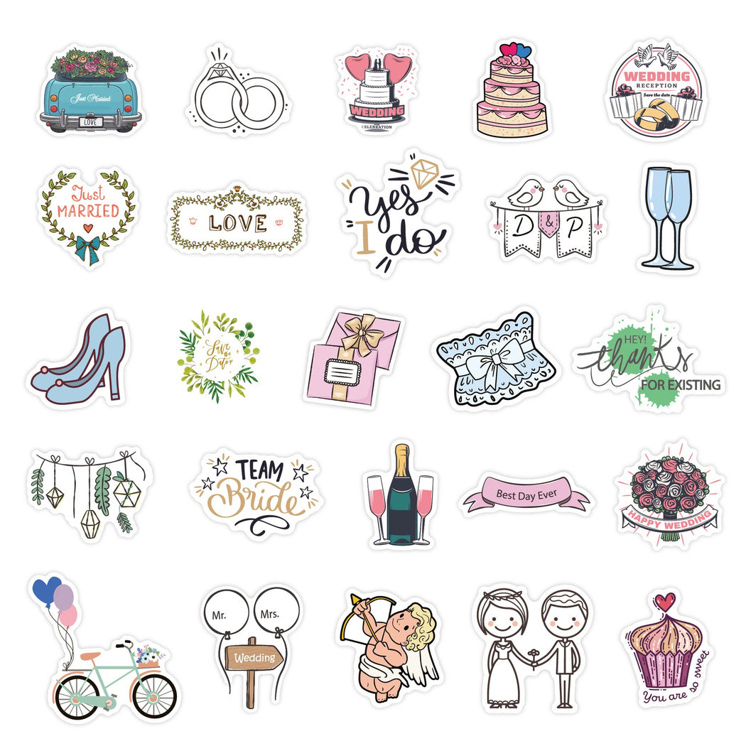 Lunira - Wedding Cartoon 50-Piece Sticker Pack