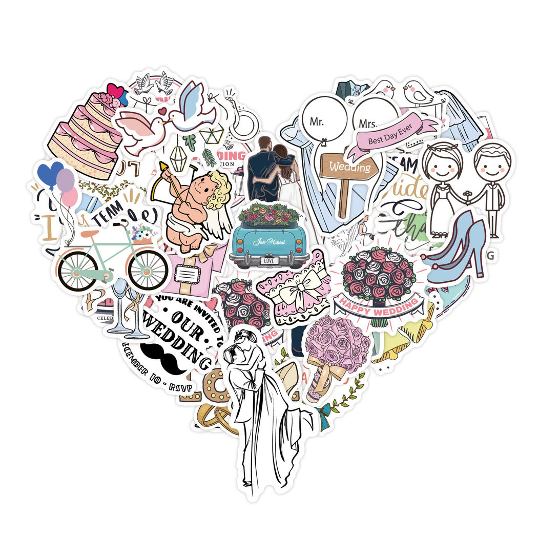 Lunira - Wedding Cartoon 50-Piece Sticker Pack