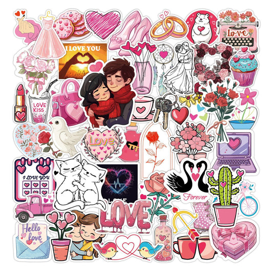 Lunira - Valentine's Day Heart 50-Piece Sticker Pack