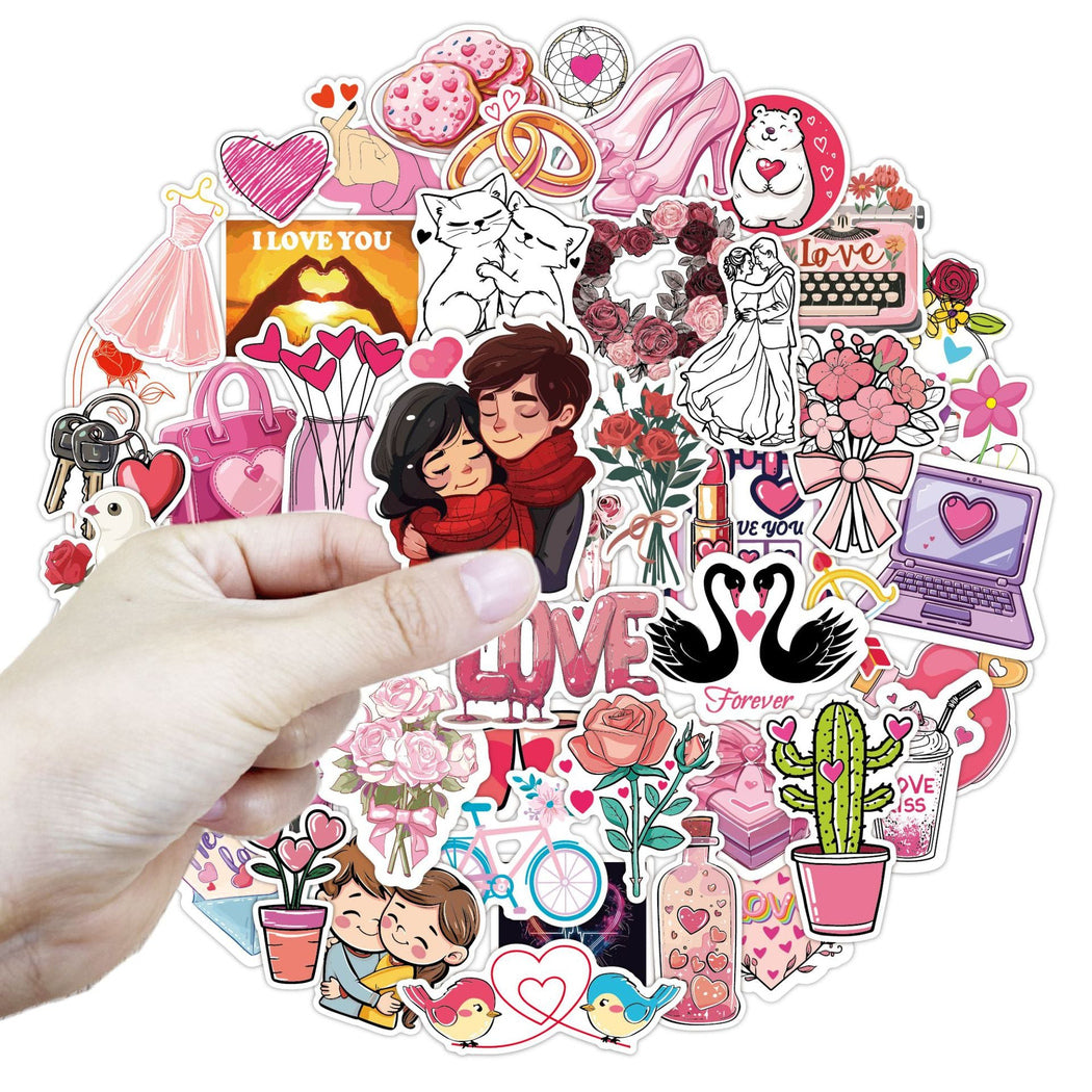 Lunira - Valentine's Day Heart 50-Piece Sticker Pack