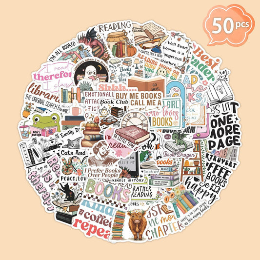 Lunira - Book Cartoon 50-Piece Sticker Pack
