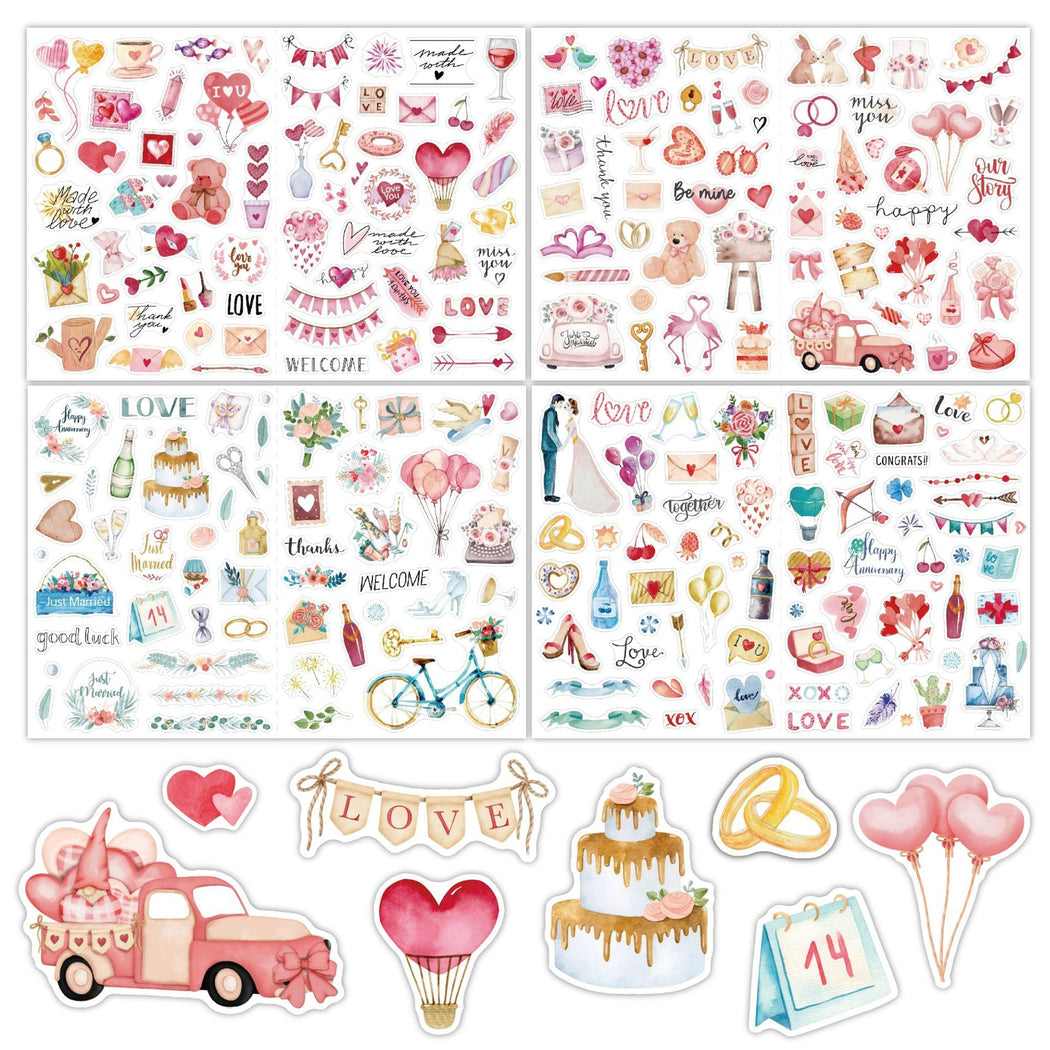 Lunira - Valentine's Day Heart 220-Piece Sticker Pack