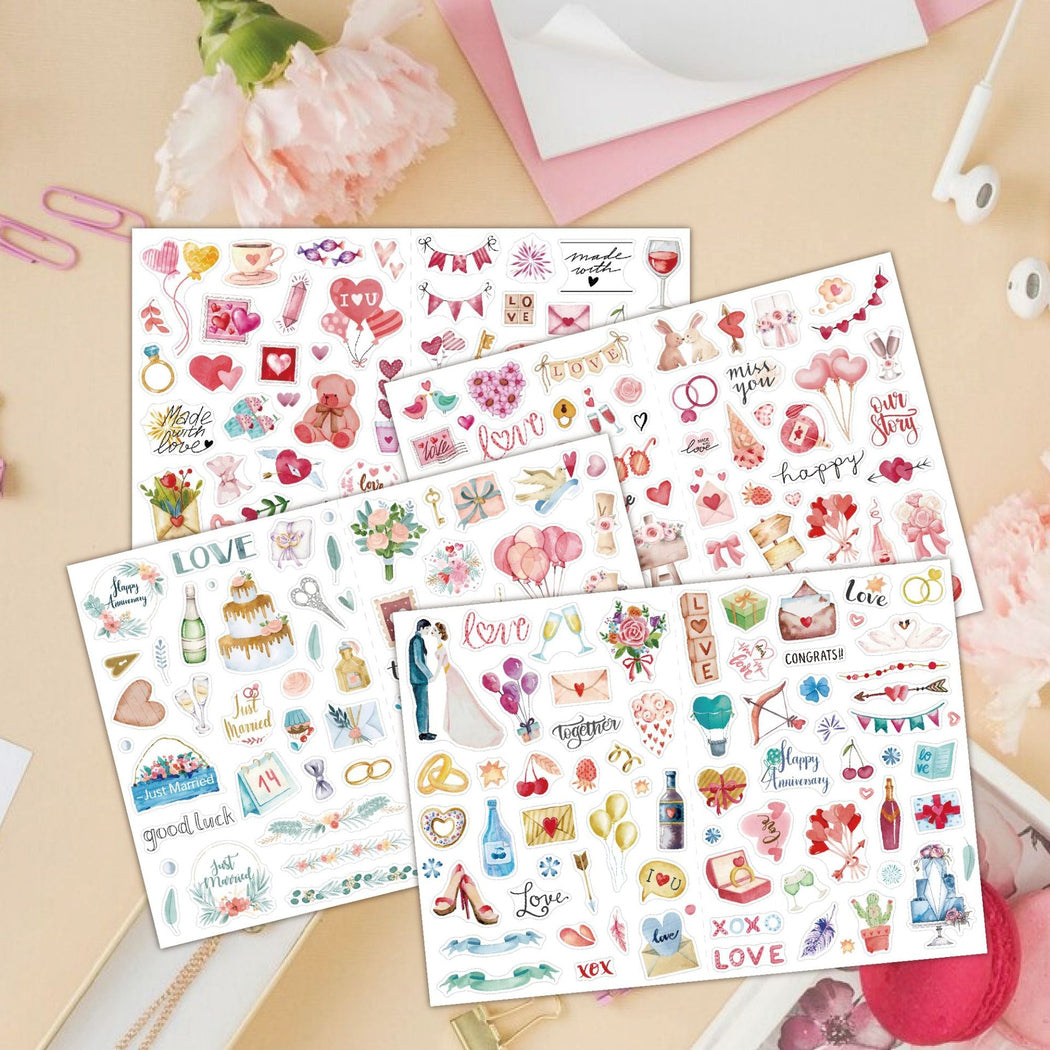 Lunira - Valentine's Day Heart 220-Piece Sticker Pack
