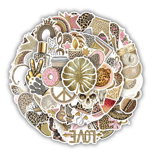 Lunira - Leopard Pattern Y2K 55-Piece Sticker Pack