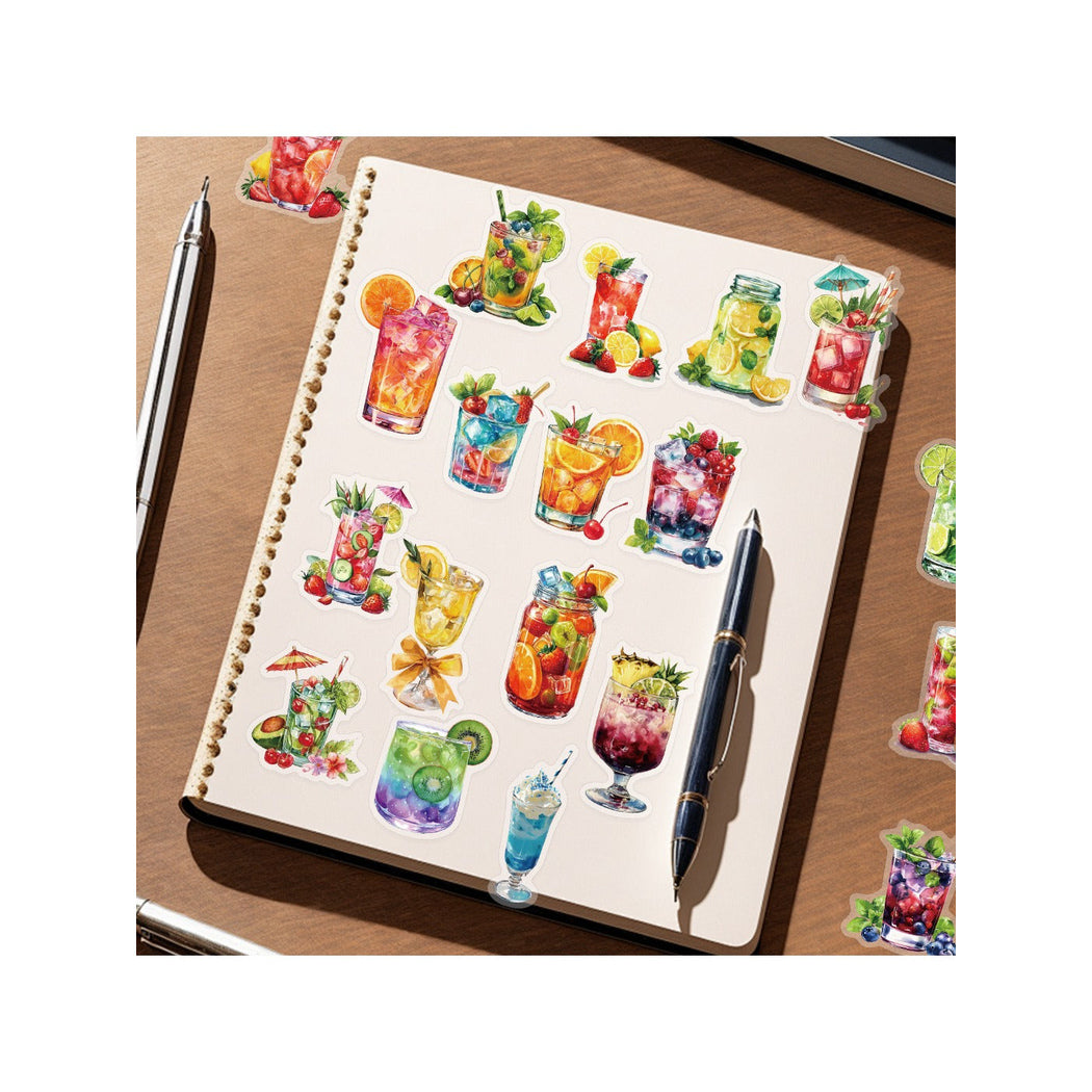 Lunira - Colorful Drinks Shaped Sticker Pack