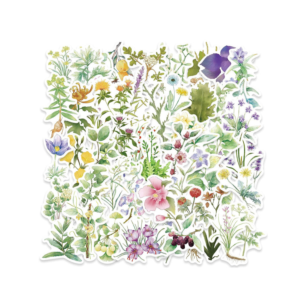 Lunira - Botanical Floral PVC Paper Stickers pack