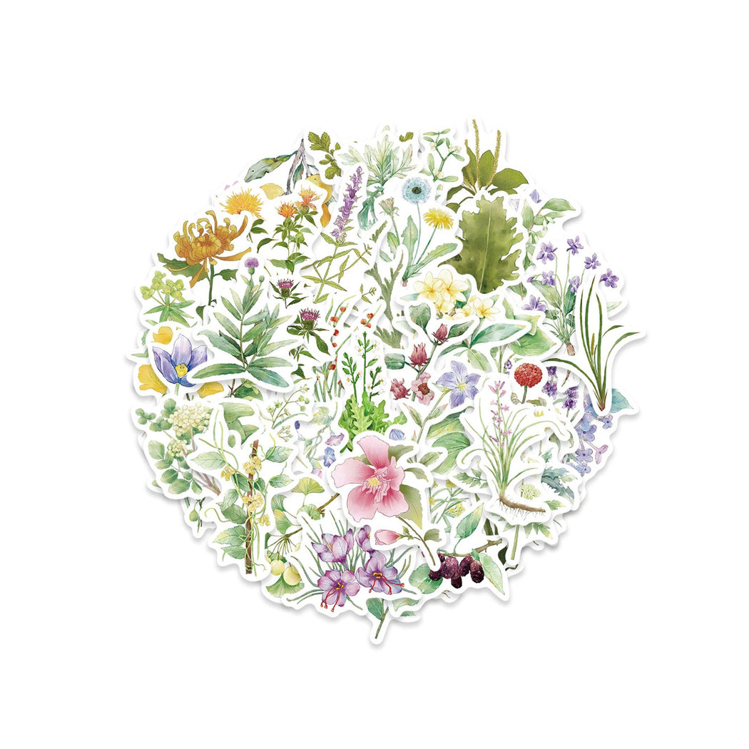 Lunira - Botanical Floral PVC Paper Stickers pack