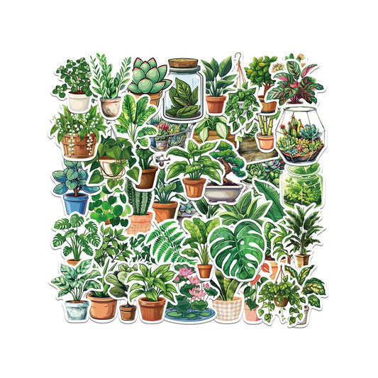 Lunira - Cute Botanical Printed Adhesive Stickers Pack