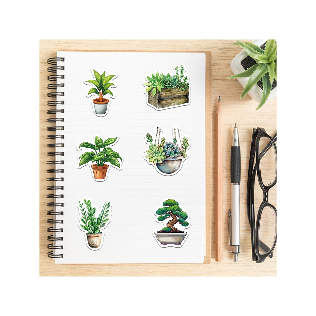 Lunira - Cute Botanical Printed Adhesive Stickers Pack