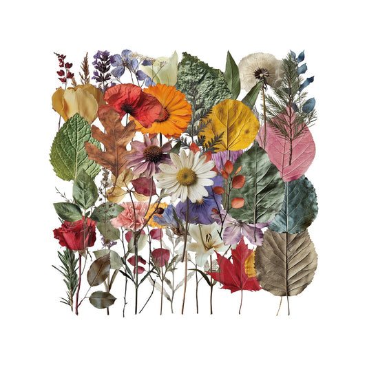 Lunira - Retro Plant and Flower Decoration Stickers Pack