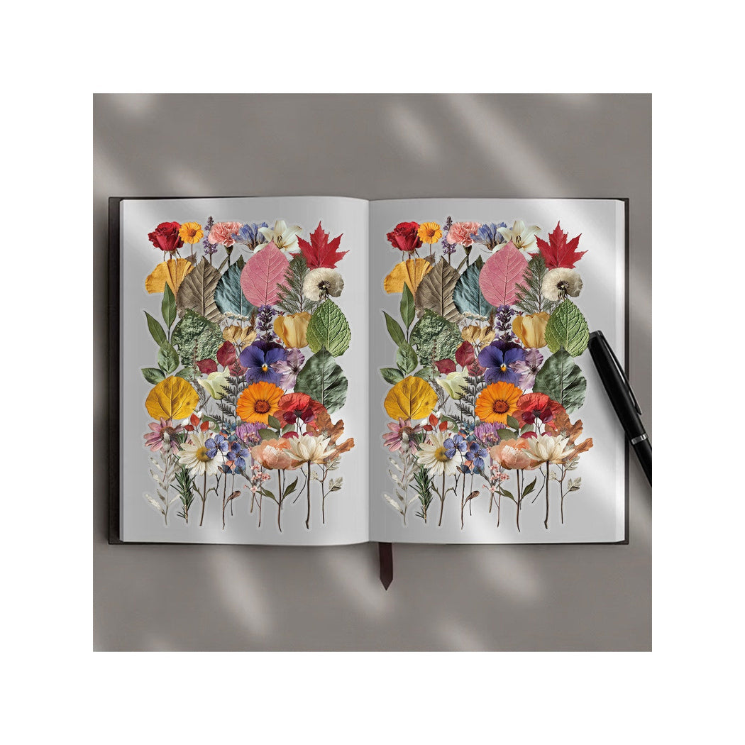 Lunira - Retro Plant and Flower Decoration Stickers Pack