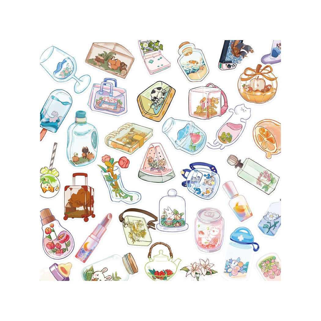 Lunira - Transparent Illustrated Object Design Stickers pack