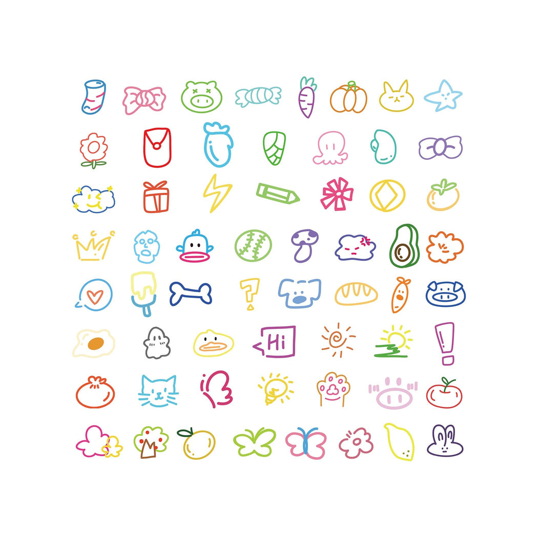 Lunira - 60 Piece Cartoon Journal Decoration Stickers pack