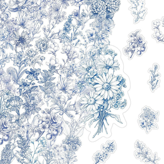 Lunira - Blue Botanical Flower Sticker Pack