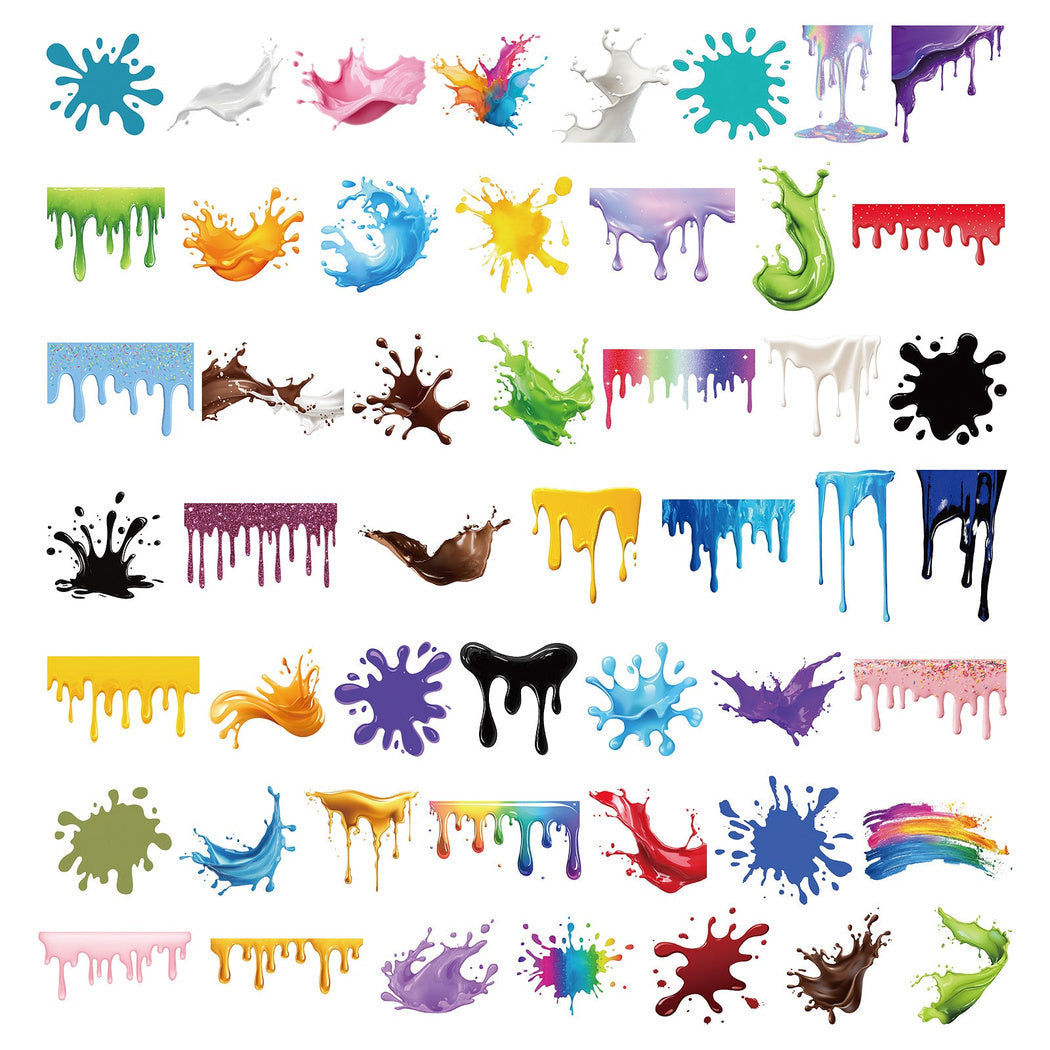 Lunira - Colorful Dripping Paint Motif Sticker Pack