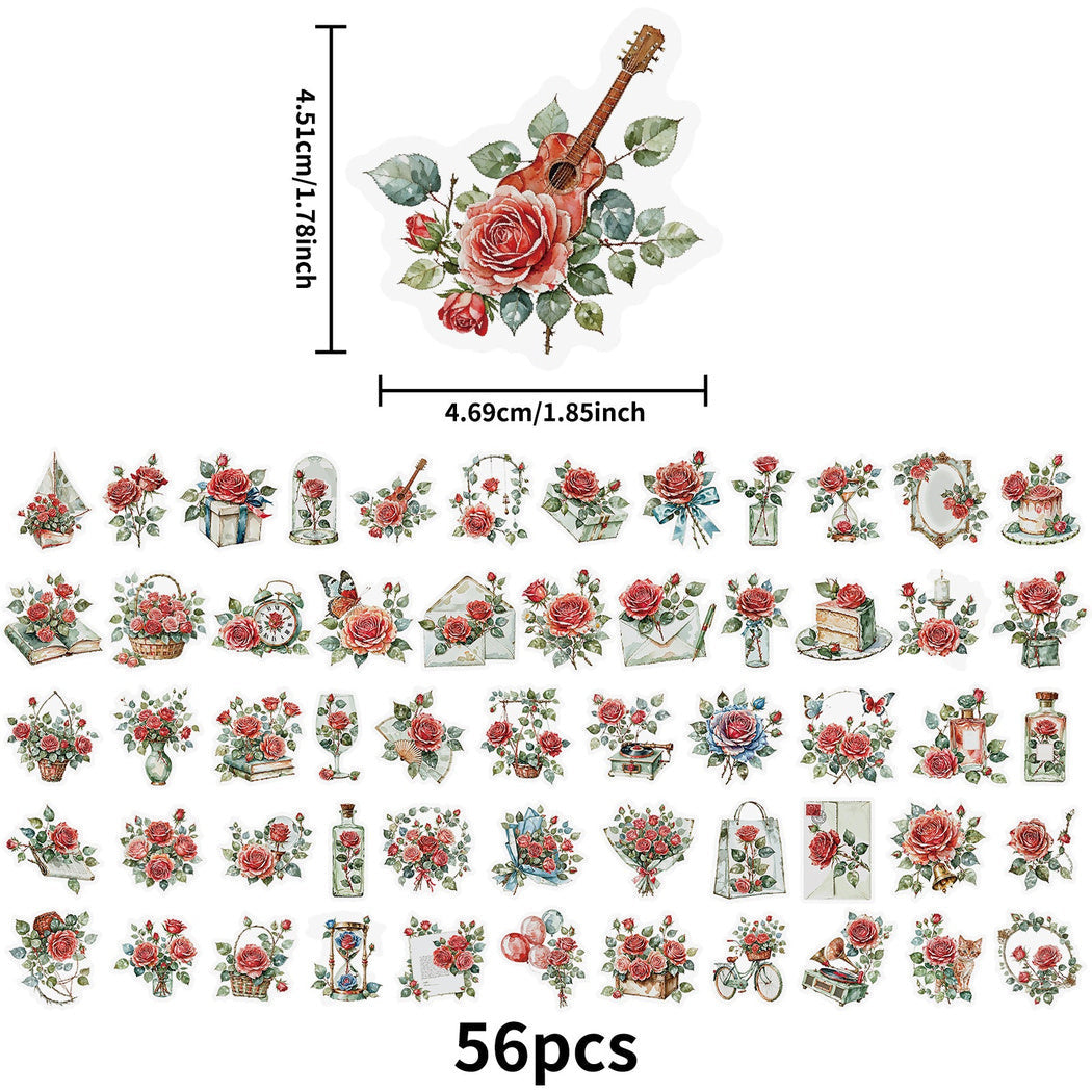Lunira - Vintage Rose and Clock Sticker Pack
