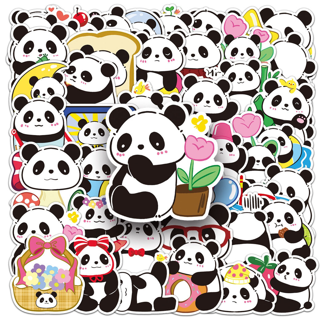 Lunira - Panda Cartoon 50-Piece Sticker Pack